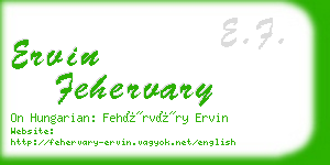 ervin fehervary business card